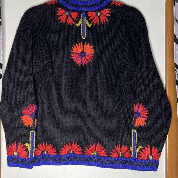 mfaboston llama/wool blend floral open cardigan - Picture 10 of 12